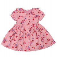 E33352: Infant Girls All Over Print Cotton Lined Dress (1-3 Years)